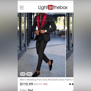 Elegant Black and Red Men's Blazer